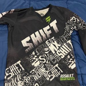 Boys large Black Long Sleeve Shift Racing Jersey